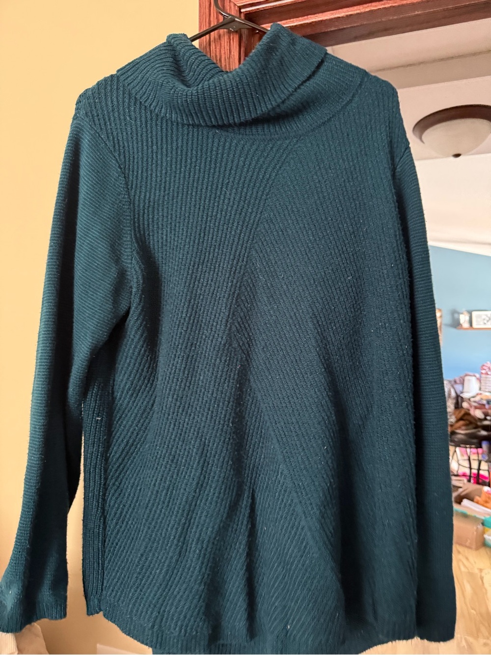 Kohl's Teal Ribbed Mock Neck Sweater